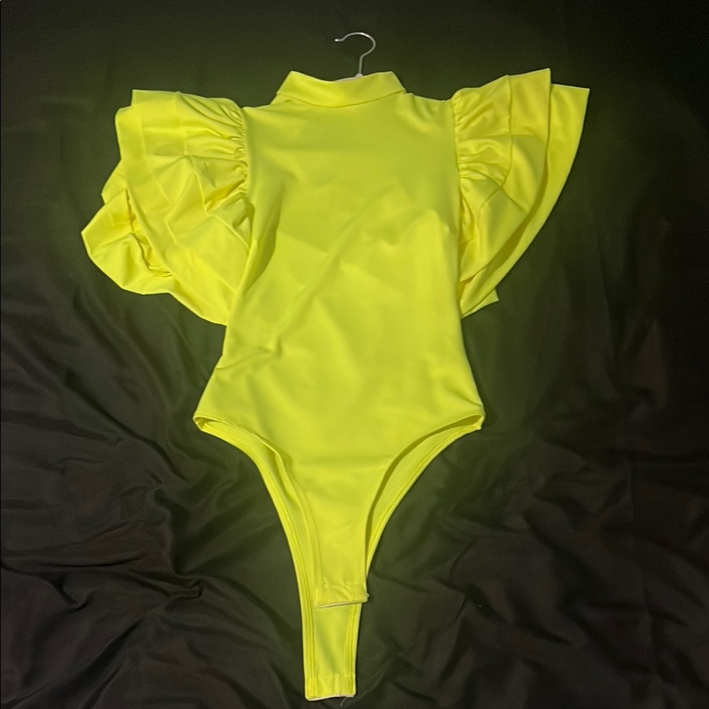 Yellow Ruffle Bodysuit